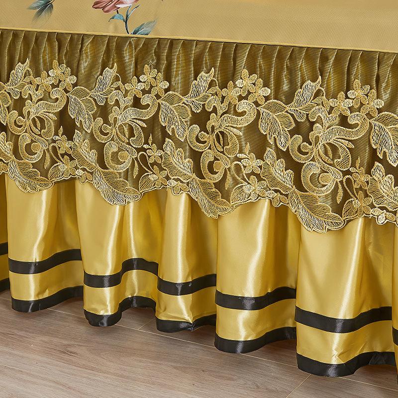 Luxuriöse waschbare, eisweiche Bettwäsche, Spitzen-Bettrock, Stickerei, malerische Tagesdecken, Queen-Size-Bett, zusammenklappbare Kühlmatte