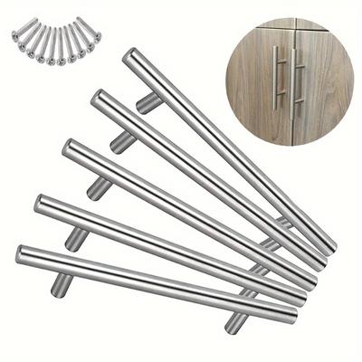 5Pcs Edelstahl T Bar Griff Pull Knob Küche Schrank Schublade Schrank Tür