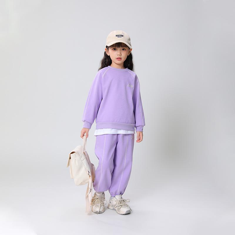 Kids' Autumn/Winter Hoodie & Sweatpants Set: Fleece-Lined Pullover for Boys & Girls