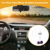 Partuto 1pcs Artificial Crystal Bow Mink Hair Car Rear View Mirror Pendant Accessories Car Hanging Ornament Purple
