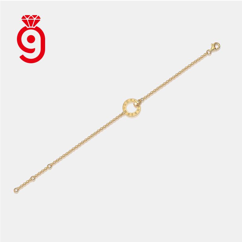 Fine Jewelry 925 Sterling Silver Roman Numeral VVS Moissanite Bracelet 18K Gold Plated Bracelet L15116&18cm
