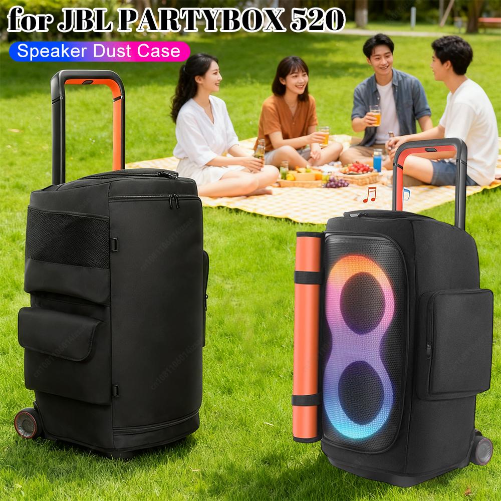 Speaker Carrying Case for JBL PARTYBOX 520 Double-Sided Speaker Storage Bag Wear Resist Zipper Portable Speaker Dust Case