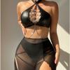 Supply New Sexy Nightclub Chain Chain Hollow Thin Transparent Gauze Skirt Sex Underwear Set
