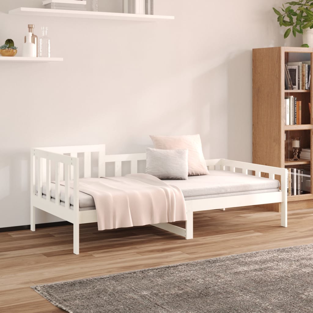 Daybed without Mattress White 80 x 200 cm Solid Pine Wood