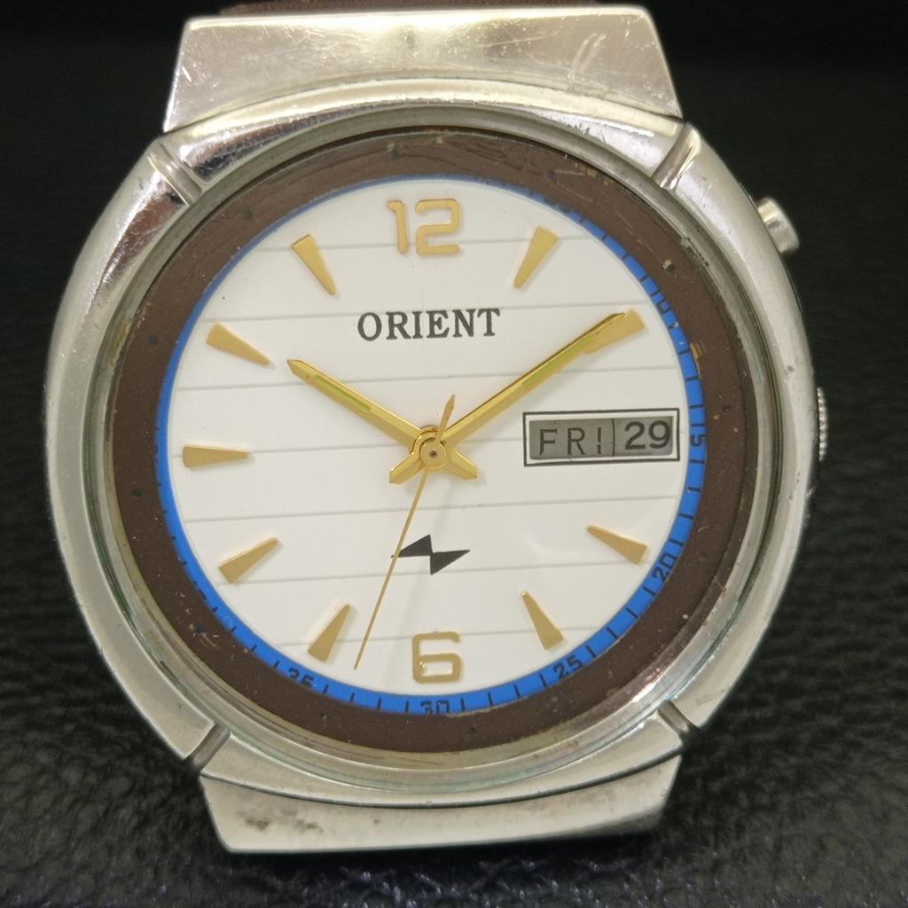 JAPAN VINTAGE ORIENT AUTOMATIC 46941 MENS WHITE COLOR DIAL WATCH a700154-5 R201-a700154