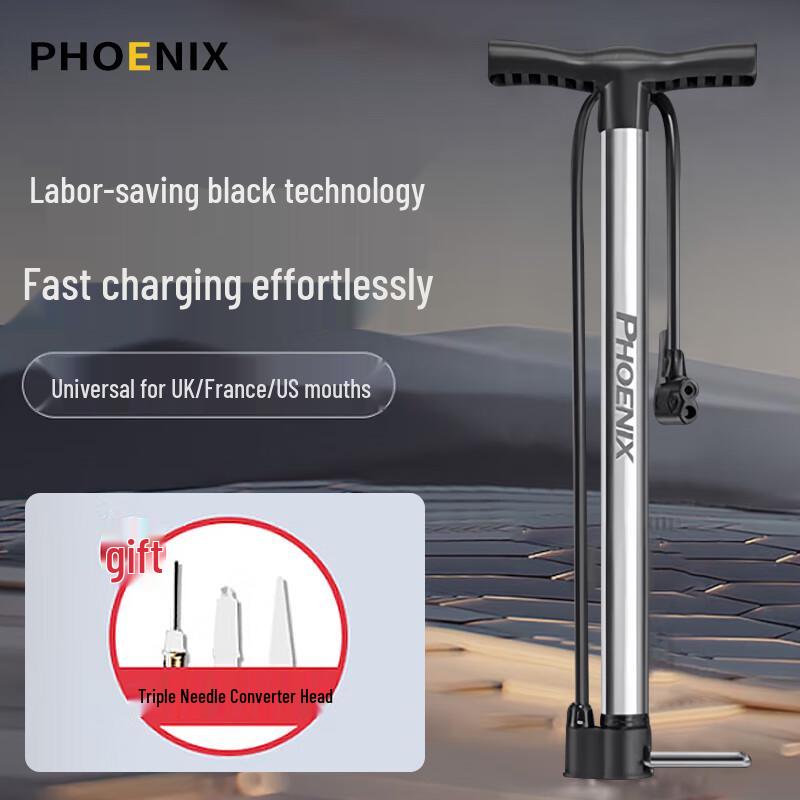 Phoenix High-Pressure Foot Pump for Bikes and Scooters