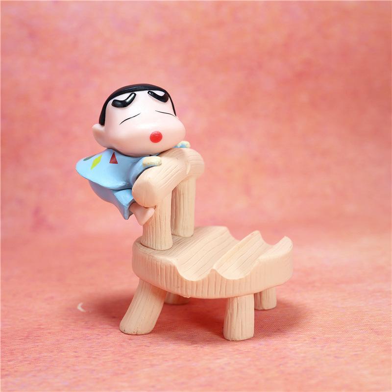 Anime Crayon Shin-chan Cute And Charming Action Figure PVC Model Playthings Mobile Phone Holder Cute And Charming Desktop Ornament Phone Support Gifts