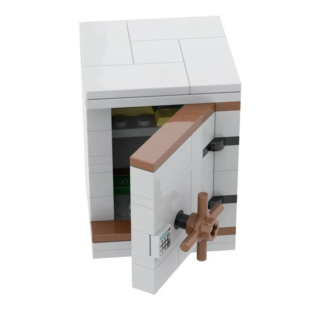 City Treasure Building Blocks MOC Dollar Cash Gold Silver Mine Egg Transparent Diamond ATM Machine Safe Money Bag DIY Toys K037