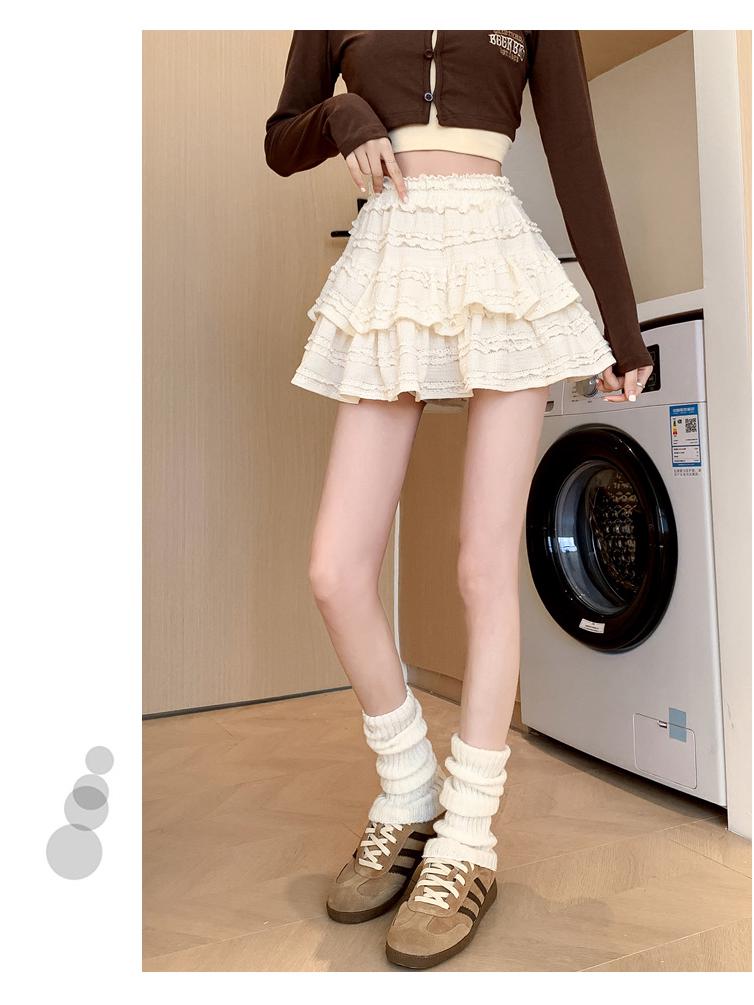 Women's Lace Ballet Midi Skirt - Summer 2025 High Waist Slimming Princess Style Skirt