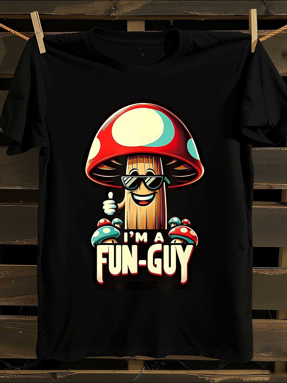 

I Fungi - a Humorous Pun T-Shirt Mens Tshirt Womens Tshirts with Letters Print Short Sleeves T-Shirt Casual Street Tee Shirt Top XL