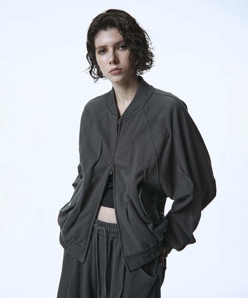Treemingbird Bar-Tack Set-Up Sweat Jumper [ Charcoal ]