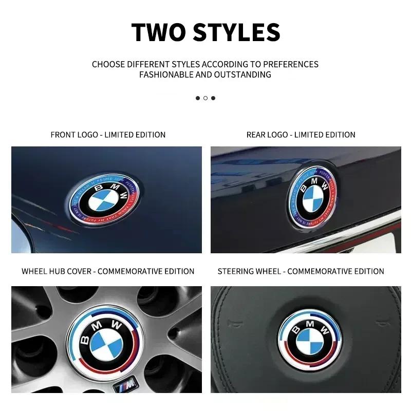 New Hots E60 45/56/68/74/82mm 50th Anniversary Edition Badge Front Rear Trunk Logo Sticker For BMW M E46 E39 E38 E90 E60 F10 F3