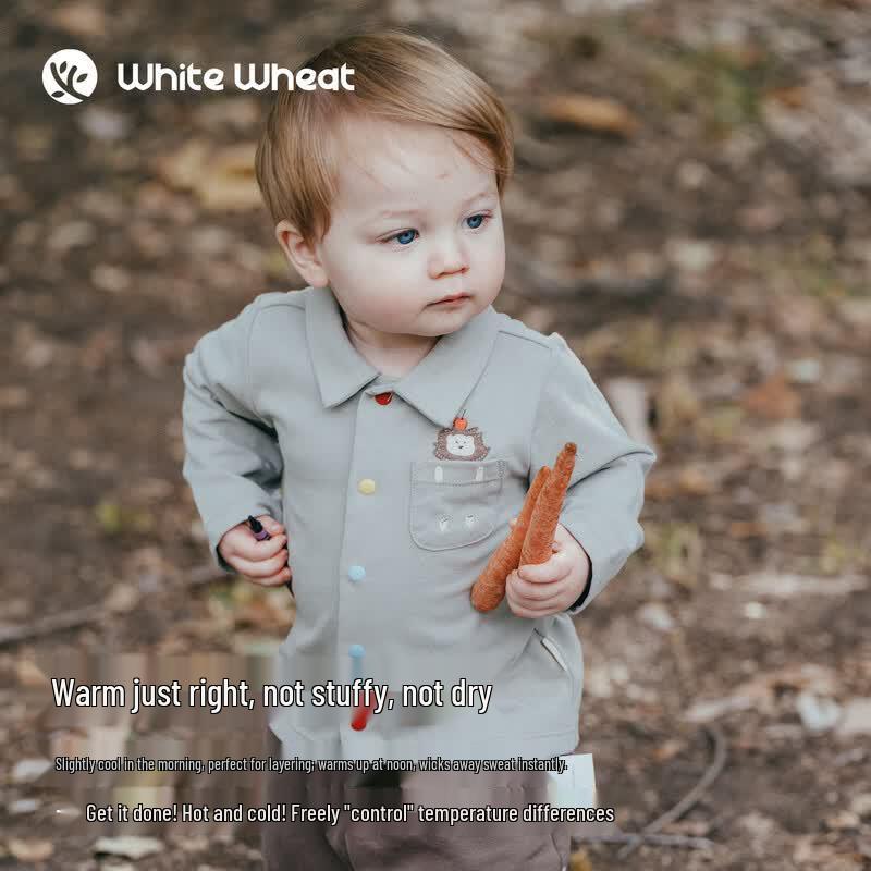 White Wheat Kids' Embroidered Cotton Polo Shirt