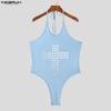 INCERUN Men Halter Sling Sleeveless Fitted Briefs Bodysuits One Piece Underwear Jumpsuits Party Wear