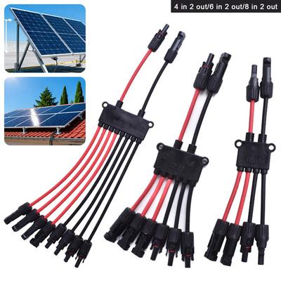 2 Do 4/6/8 Złączki Y do Paneli Solarnych, Złączki Beznarzędziowe 10awg, Rozdzielacz Paneli Solarnych, do Łodzi i RV