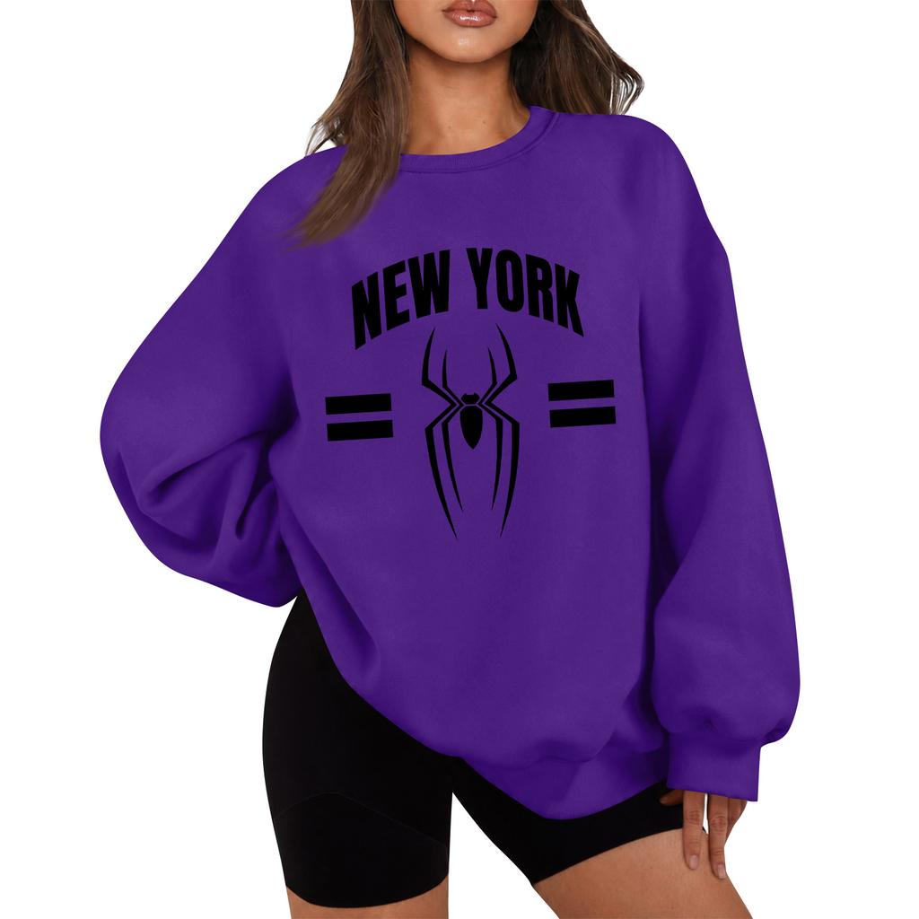 Women's Rugby Print Baseball Sweatshirt Neck No