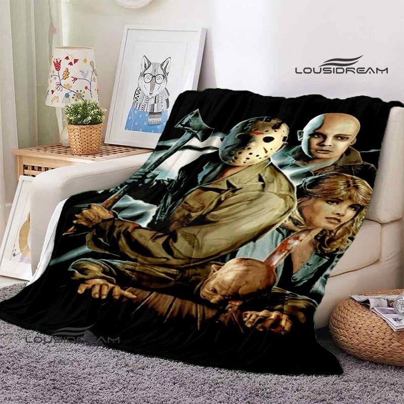 Fredag ​​den 13. Jason Print Teppe Mote Hjem Innredning Flanell Mykt Koselig Teppe Hjem Reise Essensielle bursdagsgaver