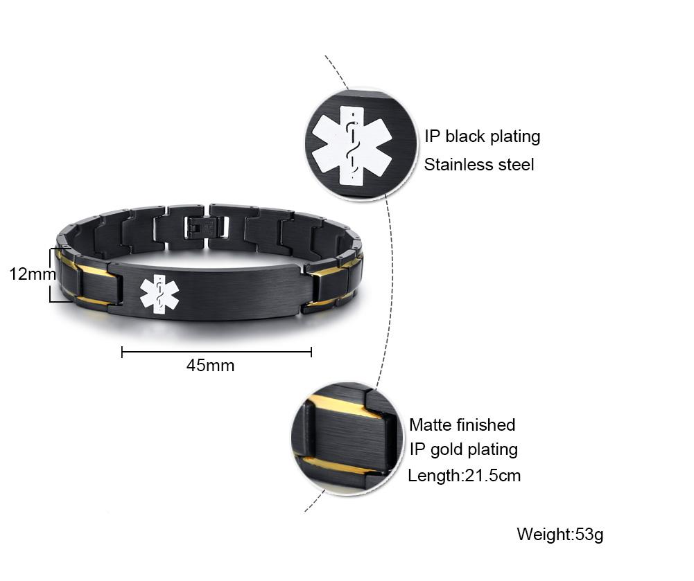 Medical Bracelets with Medical LOGO,Stainless Steel Jewelry Gifts