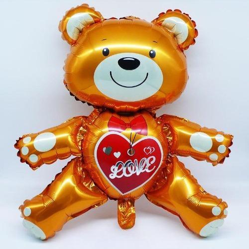 1PC Love Heart Bear Foil Balloons Happy Birthday Valentine’s Day Party Decor Air Helium Globos Wedding Decorations Kids Toys Balloon