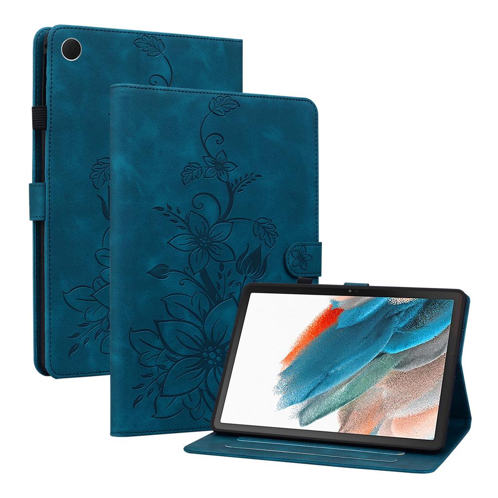 For Samsung Galaxy Tab A8 10.5 (2021) (SM-X200;SM-X205).PU Leather Exquisite Floral Embossed Design Tablet Case