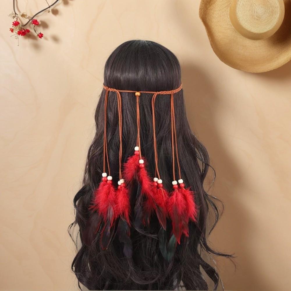 Rope Beaded Tassel Headband Ethnic Style Tassel Headdress New Bohemian Headband  Beach Outings