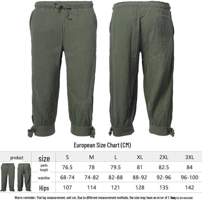 Medieval Men's Retro Pirate Costume Pants for Cosplay and Performance