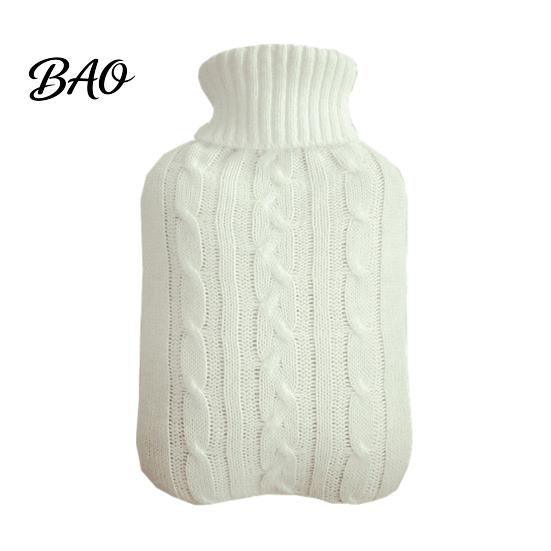 Soft Cover Hot Water Bottle 2000ML with Knit Cover, Leakproof Rubber Bag Menstrual Cramp Relief for Pain Relief, Winter Warm Neck, Shoulder Back Women