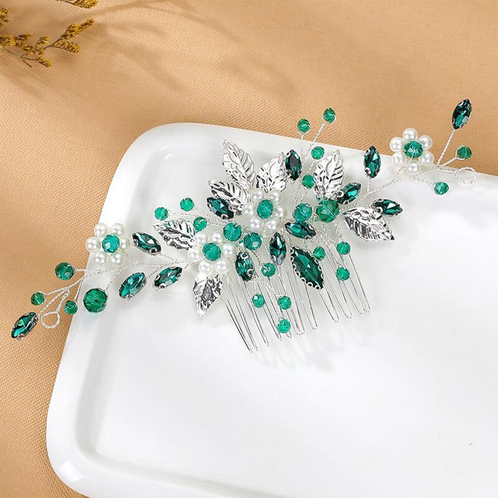 Wedding Crystal Flower Pearl Hair Comb Pin Band Rhinestone Hairpin Headband Tiara For Women Bridal Hair Accessories Jewelry Gift
