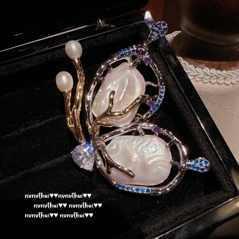 Annual Meeting Jewelry, Baroque Pearl Butterfly Gem Brooch, Sotheby'S, Light Gold Fritillary Butterfly Zircon Brooch