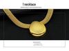 24K Dubai Gold Bridal Jewelry Set: Necklace, Bracelet, Earrings, Ring for African Women