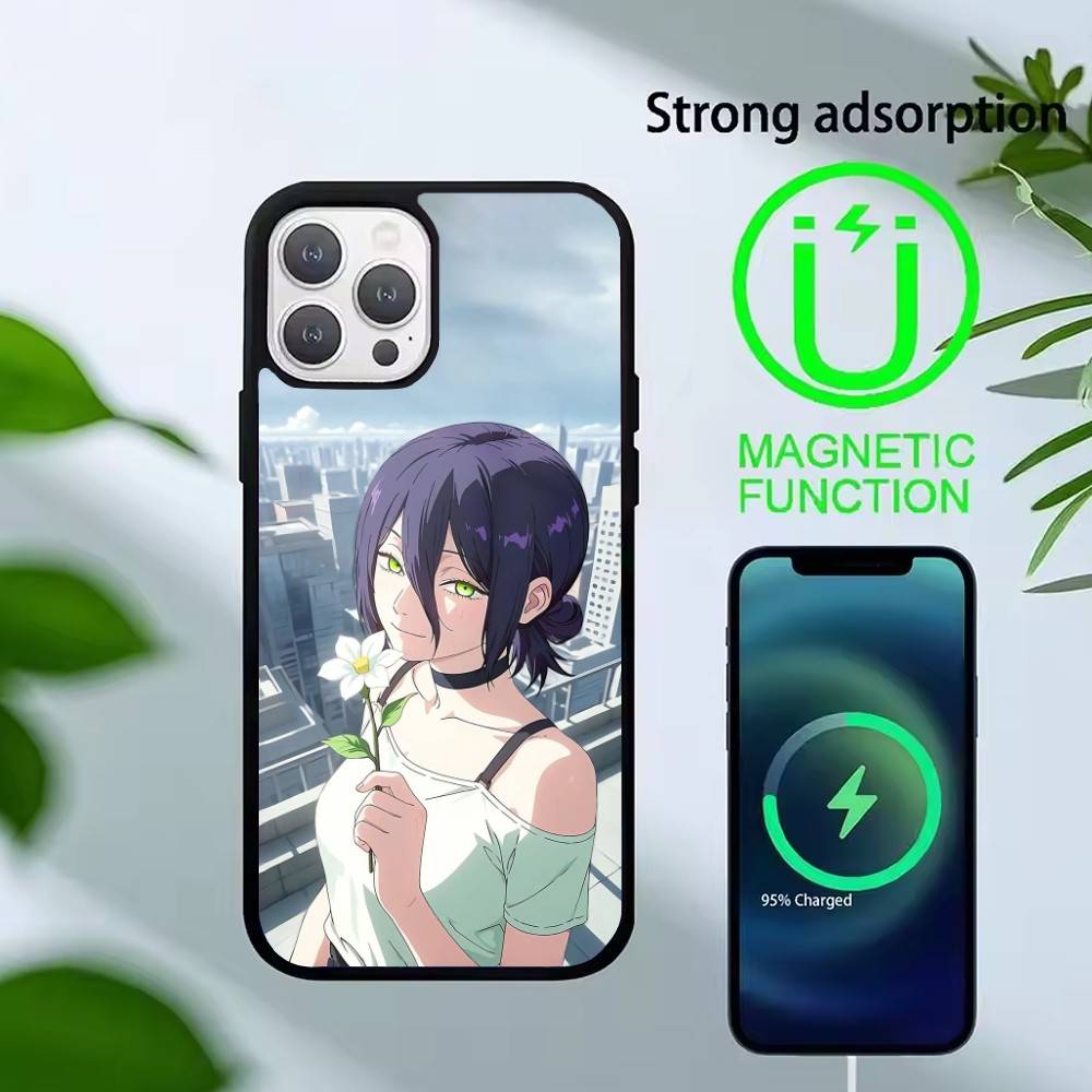 R-Reze C-Chainsaw Man Phone Case For iPhone17,16,15,14,13 Plus,Pro Max Magnetic For Magsafe Wireless Charging