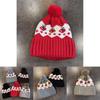 Warm Knitted Hat Cherry Embroidery Design And Plush Ball Decoration For Autumn Cold Weather And Casual Wear