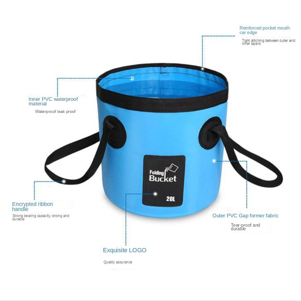 Foldable Multifunction Bucket Waterproof Outdoor Travel Water Storage Carrier Bag Fishing Portable Water Bucket