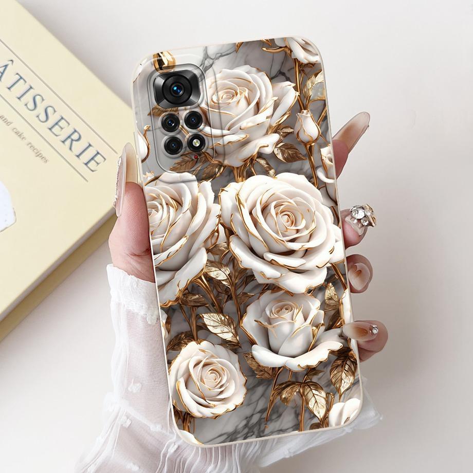 Case For Xiaomi Redmi Note 11 11s 11 Pro Pro+ 4G 5G Phone Case Note 11T Soft Silicone Funda Women Fashion Flower Printed Cover