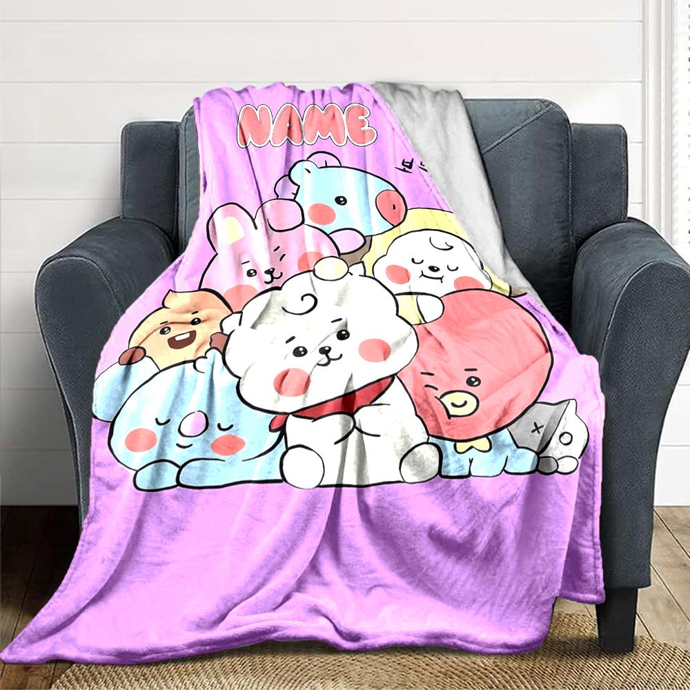 Custom Name Cute Cupcake Friends Party Blanket For Couch Bed Plush Cozy Fuzzy Blanket Super Soft Warm Blankets For Fall And Winter 091615