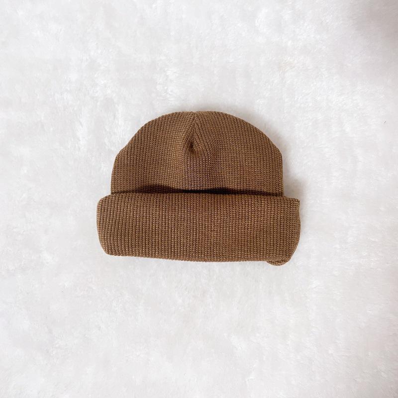 In Stock: Zsiga Korean Retro Knitted Wool Hat - Autumn/Winter Roll Brim Pullover