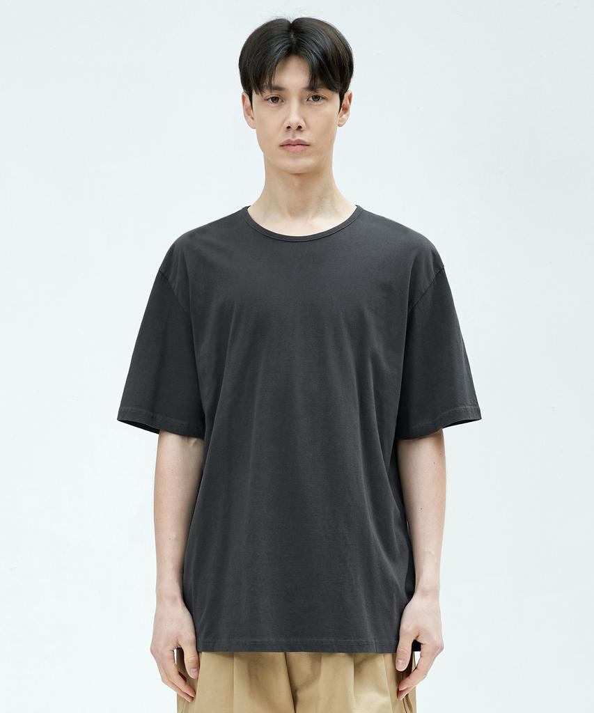 MINIMALPROJECT Basic Cotton Binding Short Sleeve T-Shirt Mst143 [Dark Gray]