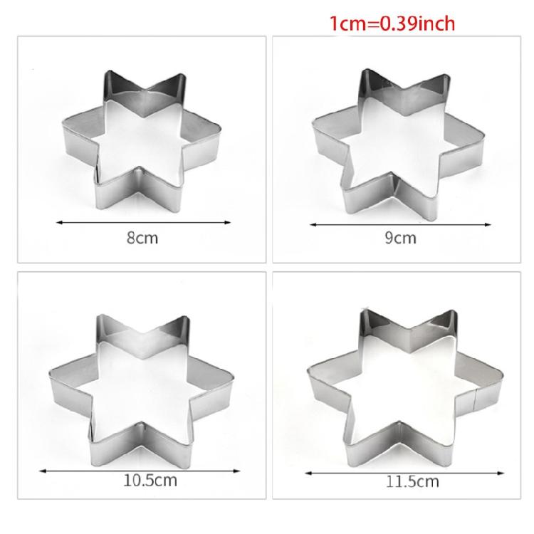 10 PCS Food-Grade Stainless Steel Star Theme Christmas Cookie Cutter Baking Gift