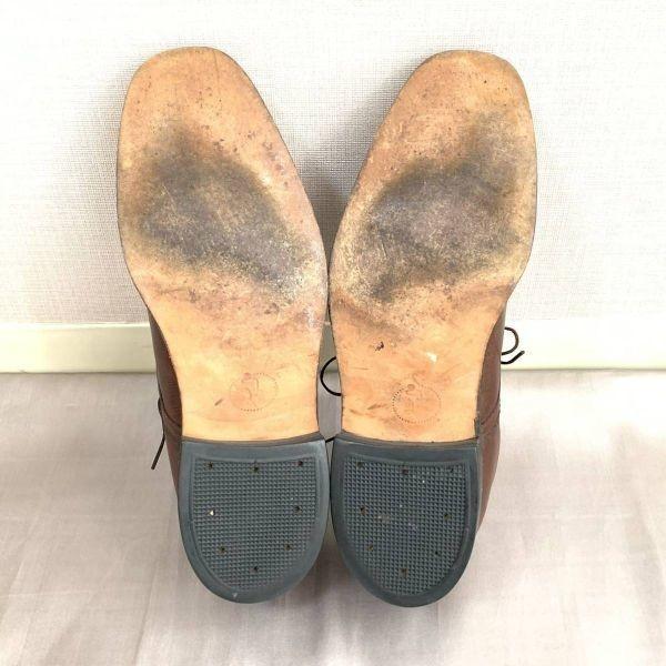 70er 80er Vintage FREEMAN Größe 9.5C 26.5 27.0cm Plain Toe Businessschuhe Braun(GEBRAUCHT)