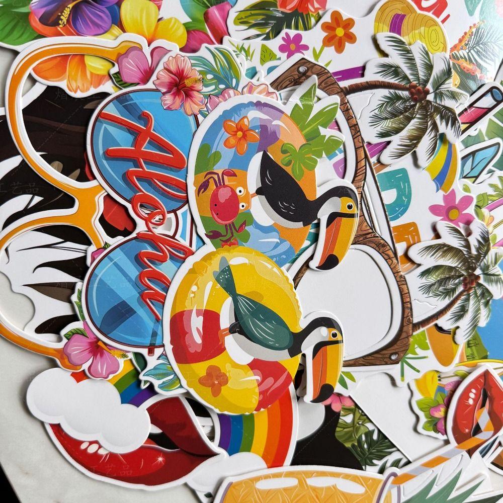 30pcs Watermelon Hawaiian Party Photo Props Flowers Guitar Photo Booth Props  Birthday Wedding Decor