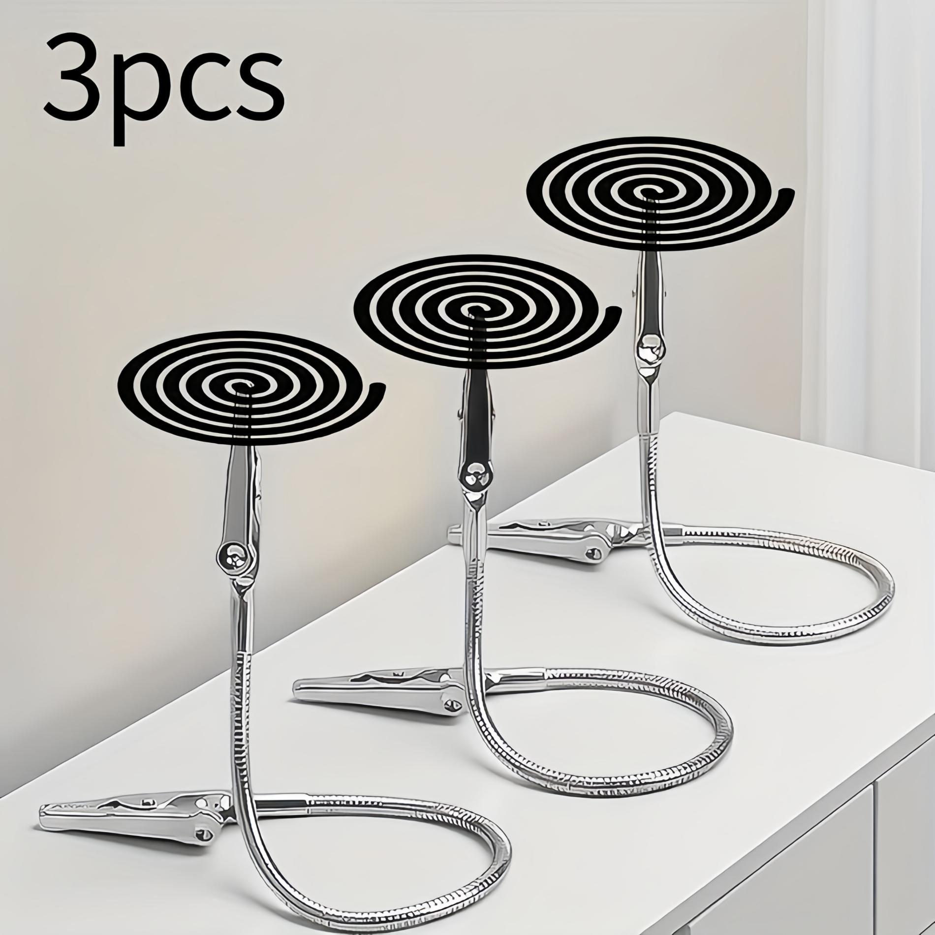 

3Pcs Stainless Steel Mosquito Coil Holder – Adjustable Clip Heat-Resistant Anti-Tip Indoor Outdoor Insect Repellent Burner