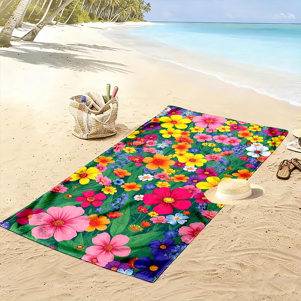 Colorful Flower Pattern Beach Towel Beach towel quick-drying for travel outdoor sports jogging beach and swimming