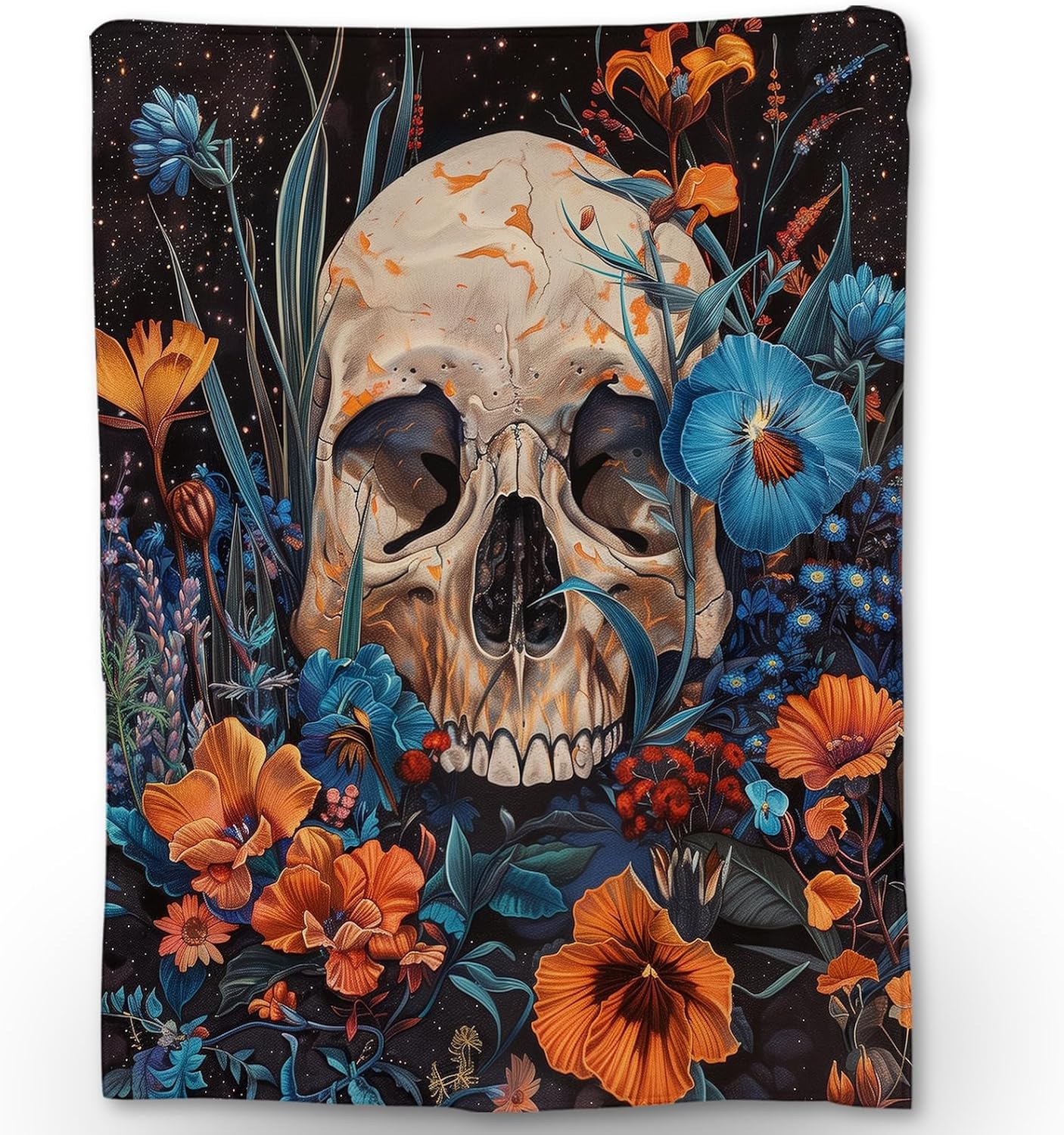 Snake blanket floral design colorful reptile pattern soft throw boho decor bedroom textile mystical art cozy accessory 75x90cm