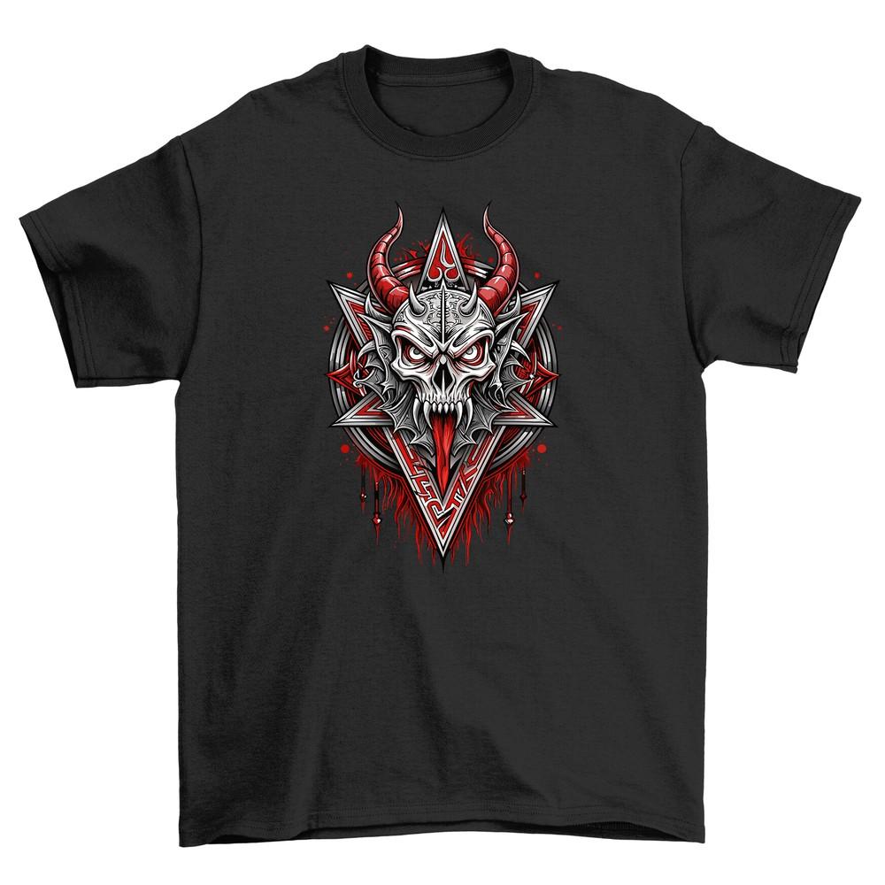 Gothic_96 Devil's Head T-Shirt - Embrace Your Dark Side! 100% Cotton, Funny Unis
