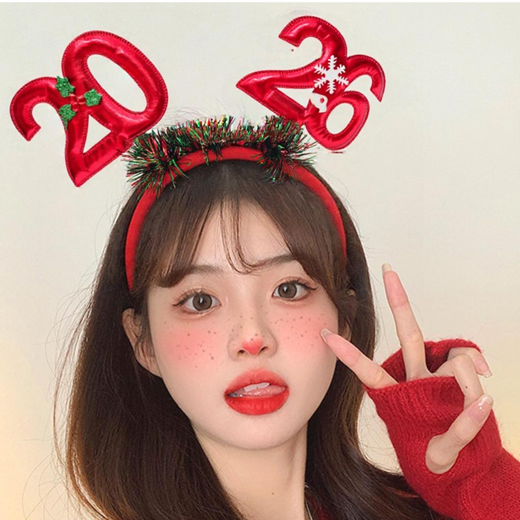 2026 Glittering Garland New Year Headband With Padded Number Comfortable Hair Accessory For Festival Event Celebration