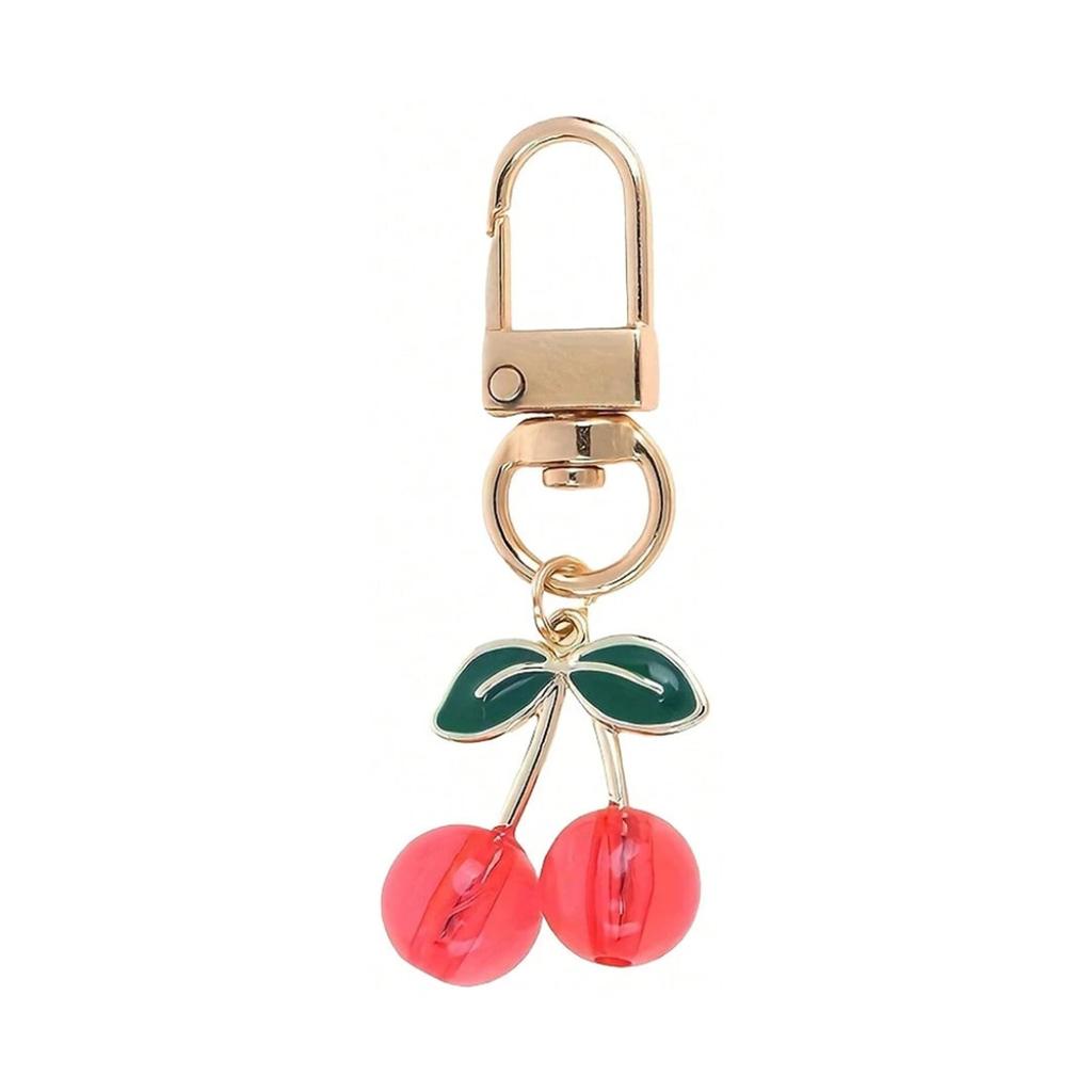 Fresh Red Cherry Keychain Lovely Student Bag Pendant Girlish Heart Charm Couple Family Keychain Pendant