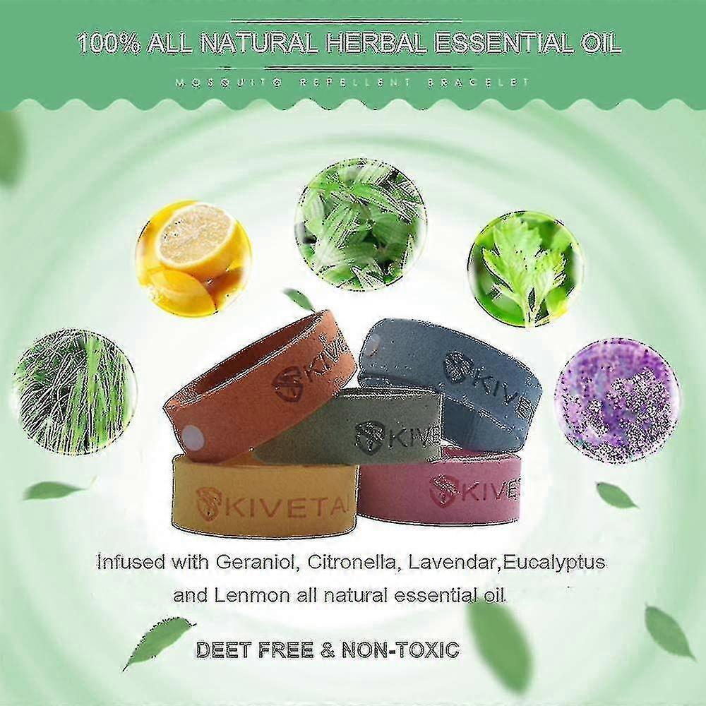 5pcs Mosquito Repellent Bracelet, Insect Repellent Bands Natural Anti Mosquito Bracelet Travel Repellent Mosquito