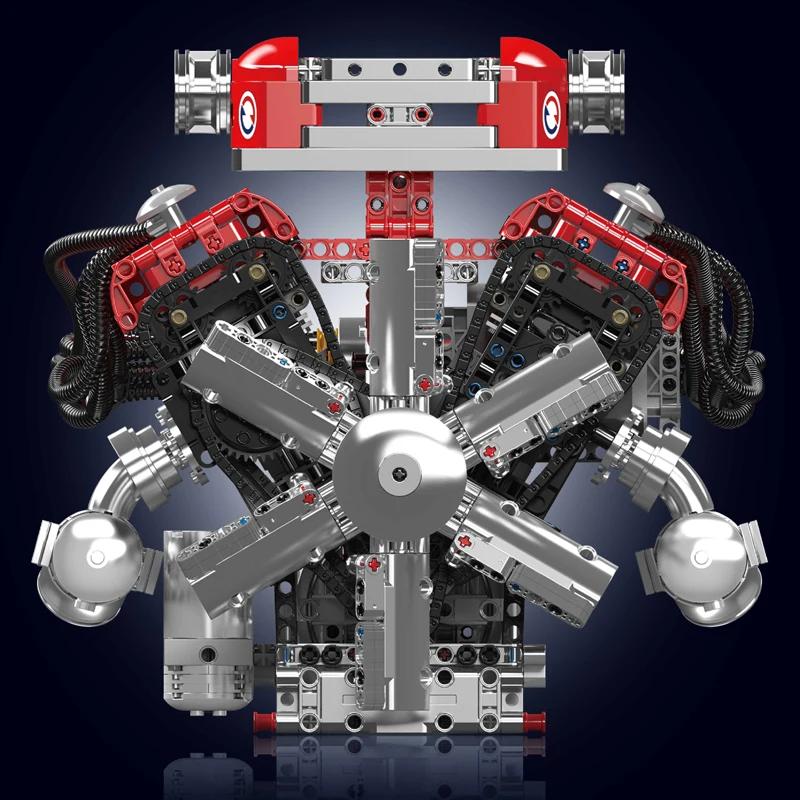 Modelová řada Stavebnice motorů Technické STEM hračky Nádrž Moc Motor V8 Superauto V12 Stavebnice Montážní sada Hračka Děti Dospělí Dárek