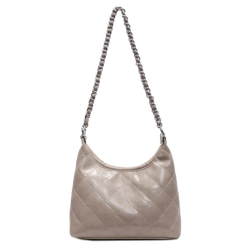 Shoulder bag diamond chain Korean version of casual versatile messenger bag fashionable solid color commuting casual texture bag women