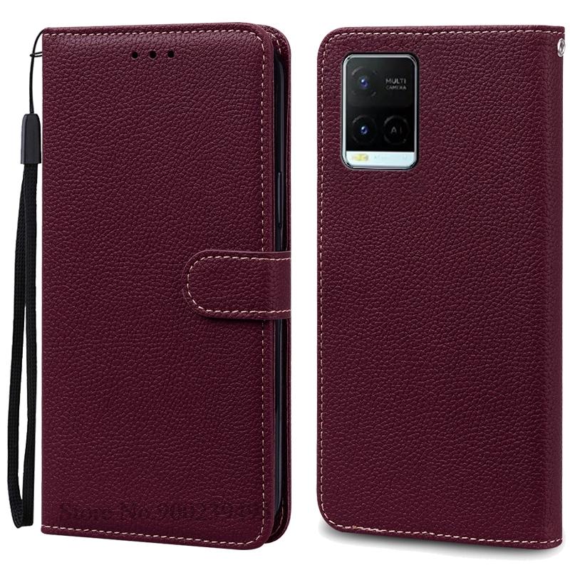 Pro pouzdro Vivo Y21S Měkké silikonové peněženkové kožené vyklápěcí pouzdro Pro pouzdro na telefon Vivo Y21 Zadní kryt Pro VivoY21S Vivo Y 21 Coque Fundas